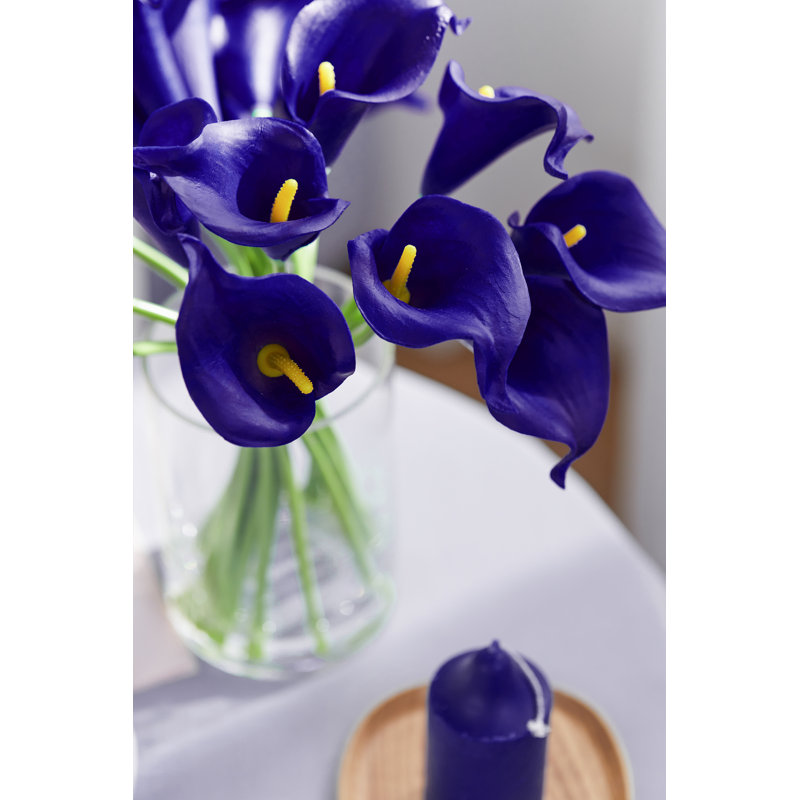 Centre de table Orozco Lilies dans un vase en verre, Bleu