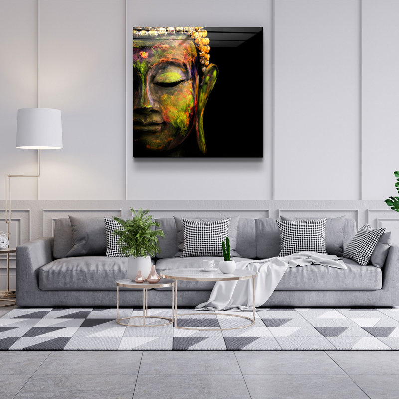 Elegant Decorative Tempered Glass Painting, 40 x 40 Inches | 100% Tempered Glass, Thickness: 0.16 Inches | UV Printing for Vibrant Colours & Durability | Perfect for Home Decor & Art Enthusiasts