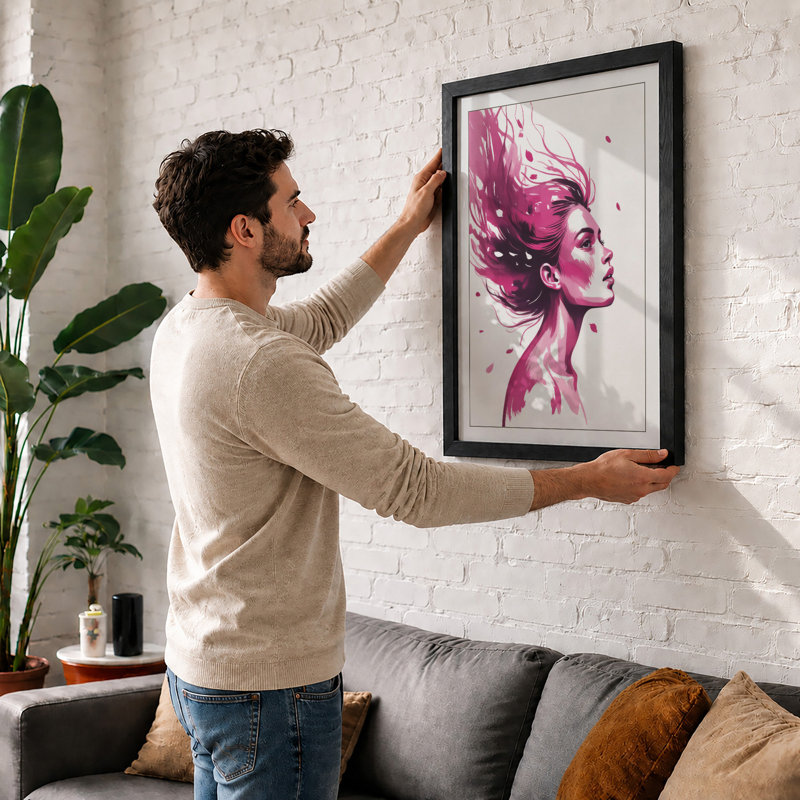 Woman in Motion Modern - Framed Print, A4 - 29.7 x 21.0 cm, Black