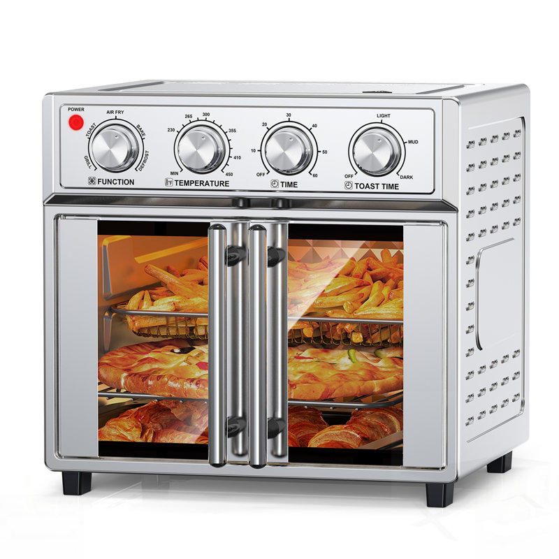 26QT Extra-Large French Double-Door Air Fryer Convection Toaster Oven, 1700W, 7 Preset Menus, 7-In-1 Multi-Function For Bake, Roast, Grilling, Toast, Dehydrate & Defrost