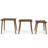 Set of 3 Rectangular Nesting Tables with Walnut Veneer Top and Solid Hornbeam Wood Legs