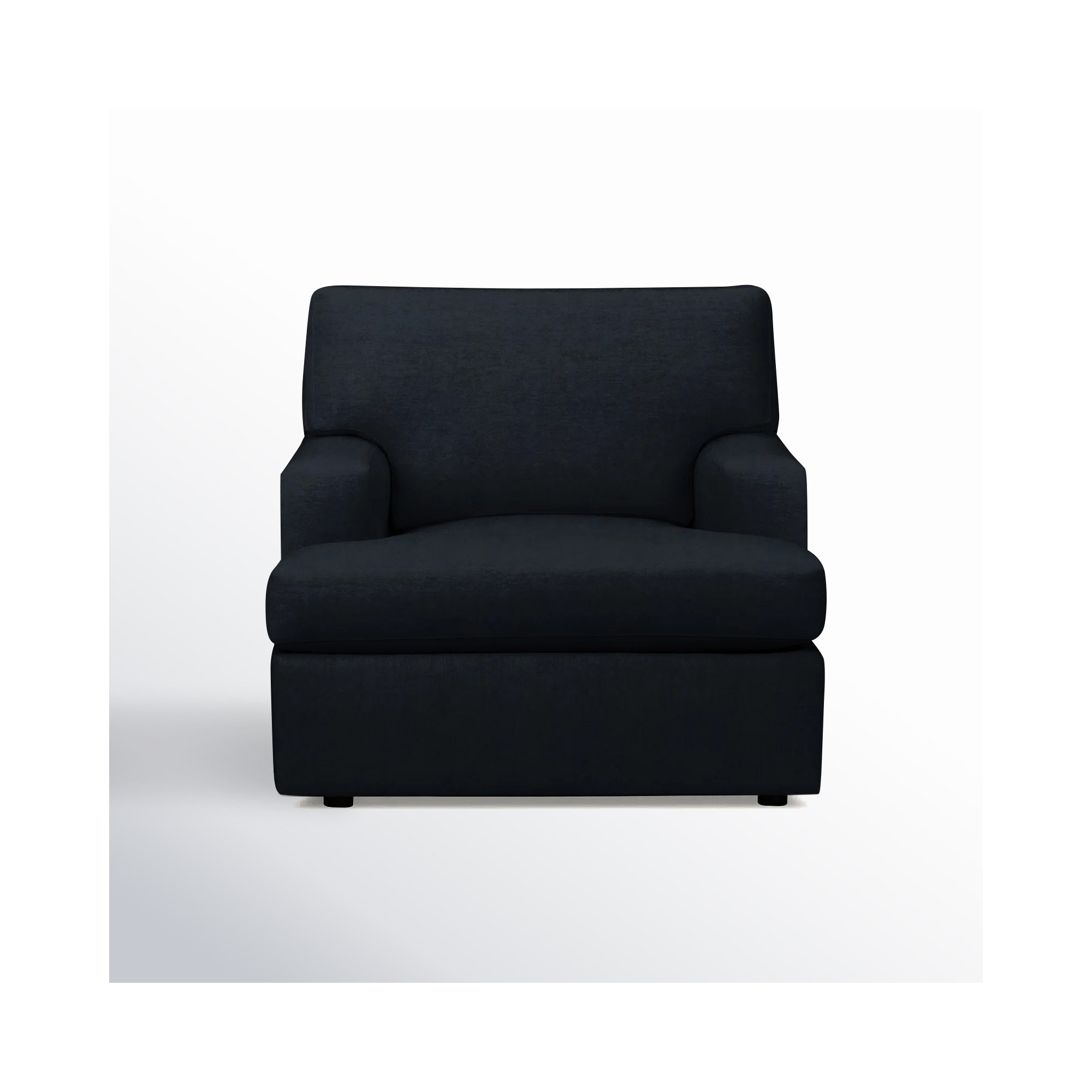 Cleo Upholstered Custom Accent Chair, Bella Ink Blue Performance Velvet
