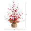 18 po Arbre artificiel pré-éclairé avec brindilles en forme de cœur et de baies de la Saint-Valentin avec 30 guirlandes de lumières DEL sur fond en toile de jute
