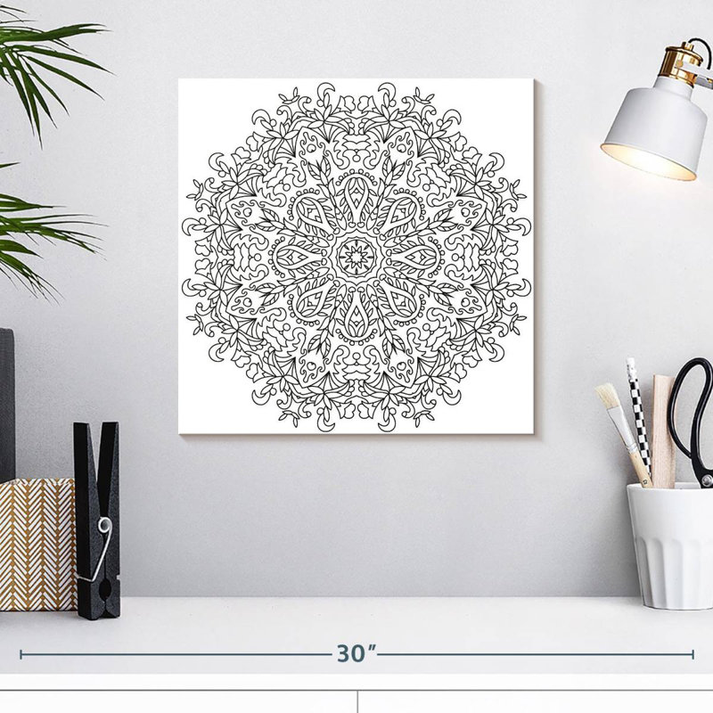 Mandala floral Kerner Boho, H 16 po x l 16 po