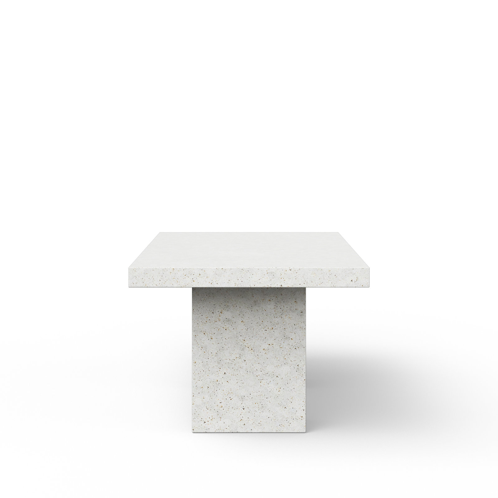 Kareen Pedestal Dining Table, Counter Table (36.25" Height), 95" L x 47" W, Ivory Terrazo