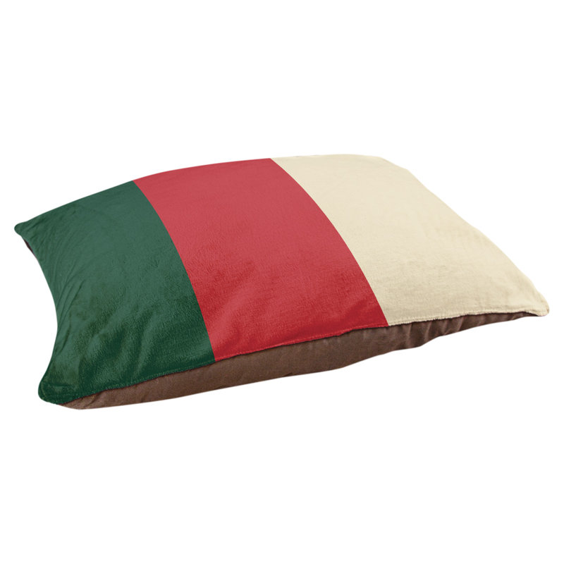 Coussin rectangulaire designer Los Angeles Anaheim, Grand (L 40 po x l 50 po), Vert forêt / rouge fer / blé du Minnesota