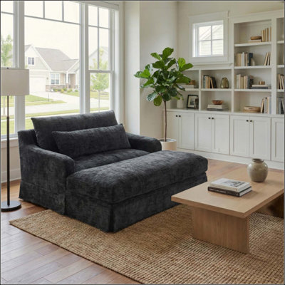 Chenille Sofa Bed, Sofa Cama, Sleeper Sofa, Loveseat Sofa, Casual Sofa With Textured Surface And Two Cushions, Suitable For Living Room