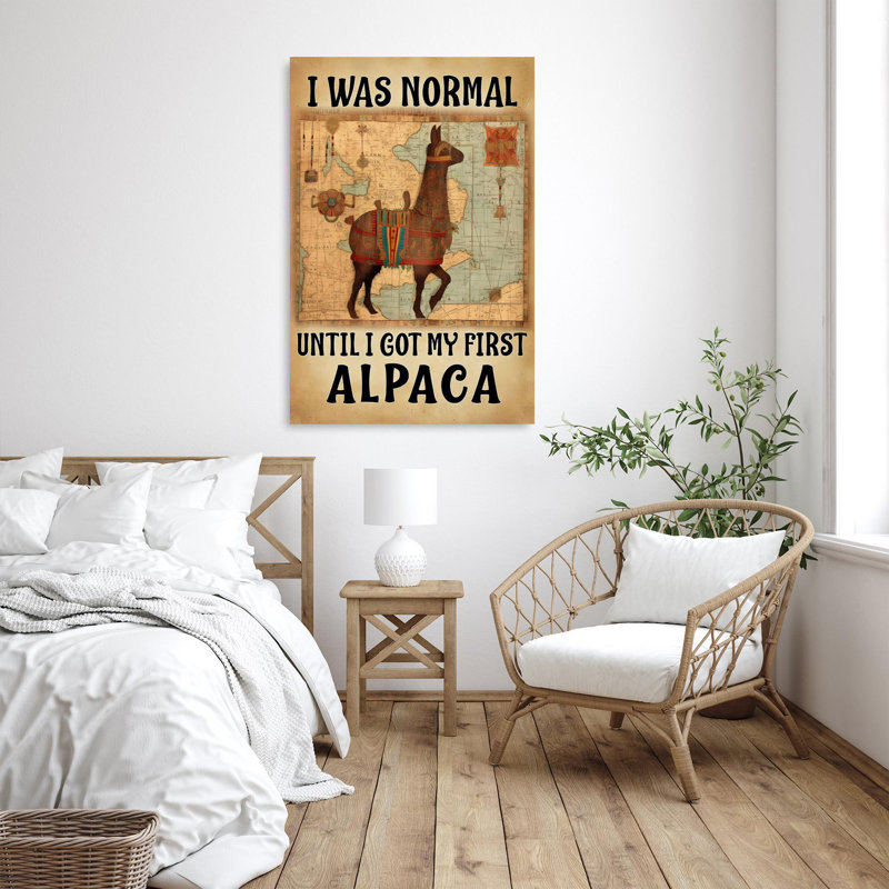 «Carlyssa I Got My First Alpaca», impression sur toile, H 36 po x l 24 po x P 1,25 po