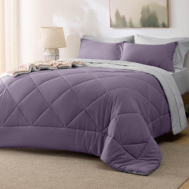 Best Seller Bedsure Comforter Set Reversible Bedding for All Seasons-89GSM, Queen Comforter + 4 Additional Pieces