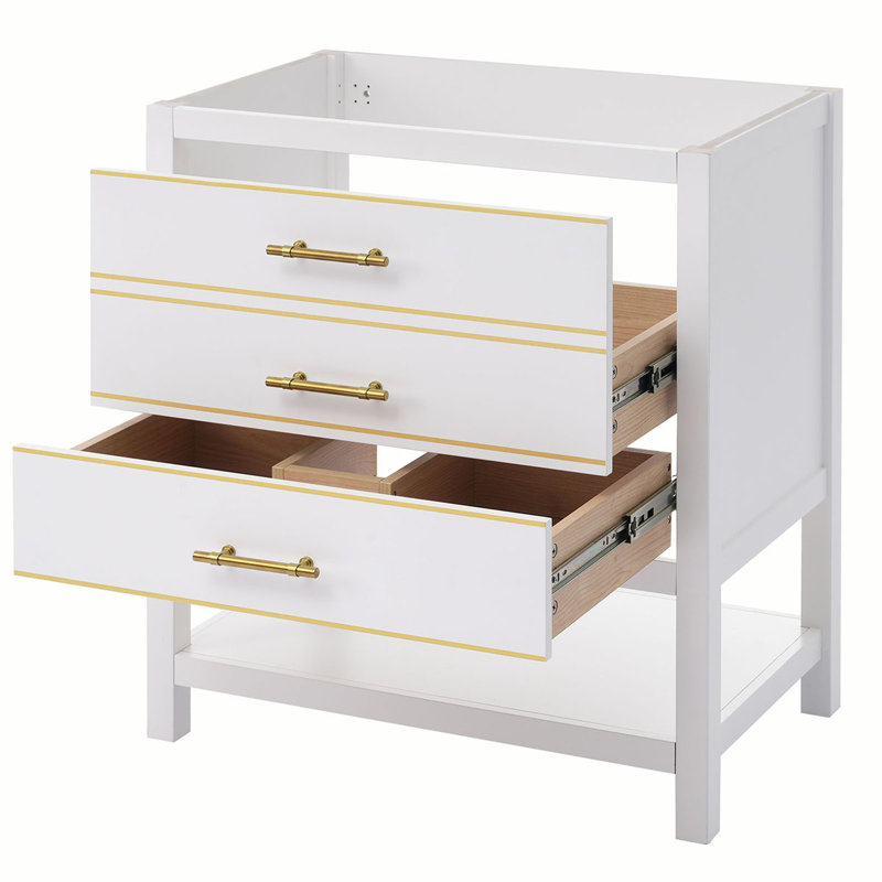 Base de meuble-lavabo simple 29,13 po seulement, Blanc