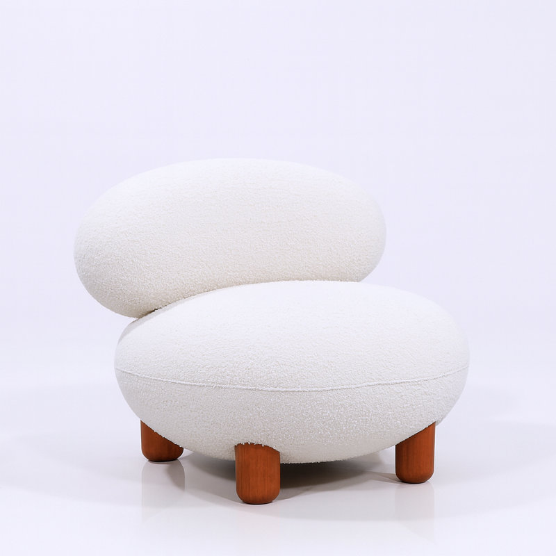Méridienne et repose-pieds Pebble, Ourson blanc