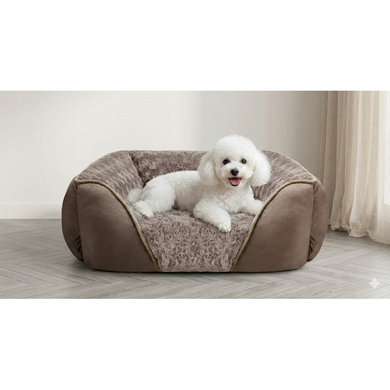 Lit rectangulaire pour petit chien, lavable et orthopédique, texture douce favorisant un sommeil apaisant et reposant, fabrication durable conçue pour les animaux de compagnie câlins, comprend un fond antidérapant