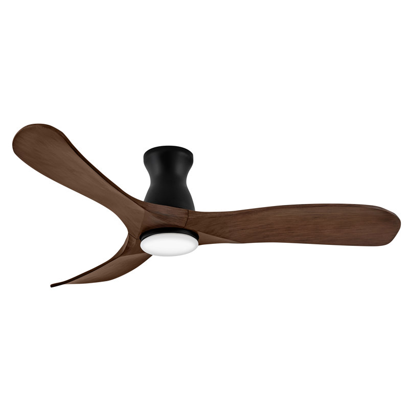 Swell Flush Illuminated 56" Integrated LED Smart Fan w/ HIRO Remote, Brown