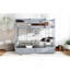 Lit superposé simple en bois d'hévéa simple avec 2 tiroirs, convertible en 2 lits simples, lit superposé simple avec échelle et garde-corps de sécurité-244487097