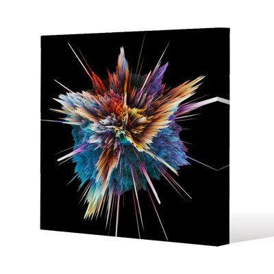 explosion isolated Slim Style Canvas Print, 15mm Slim Real wood.