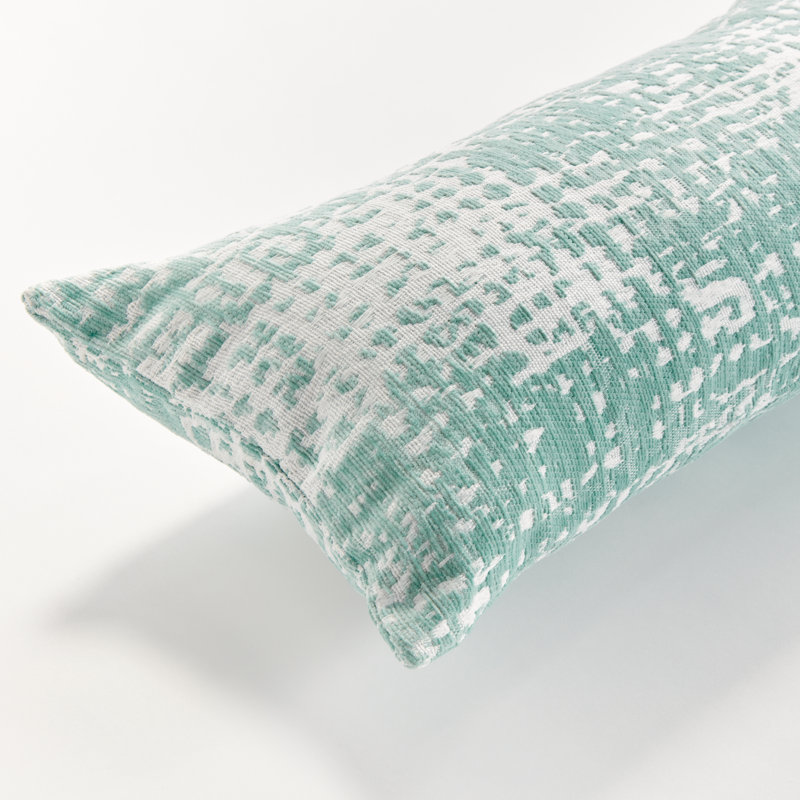 Hana Polyester Indoor/Outdoor Pillow Cover & Insert, Seafoam, Rectangular 12" x 22"