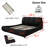 Oversized Padded Backrest Upholstered Platform Bed-69077075-69077076