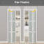24" × 80" 3-Lite Frosted Glass White Primer Bi-Fold Door with Installation Hardware Kit-98972195