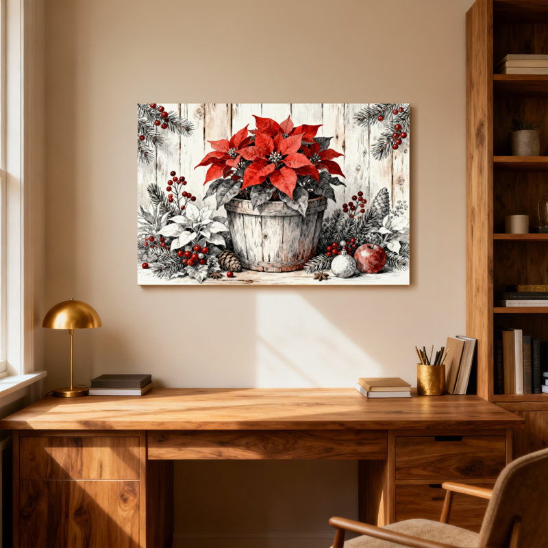 Poinsettia de Noël, H 28 po x l 40 po