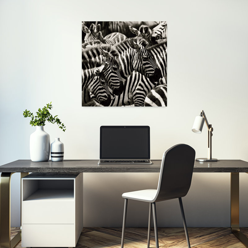 Camouflage II, art zébré contemporain, H 18 po x l 18 po