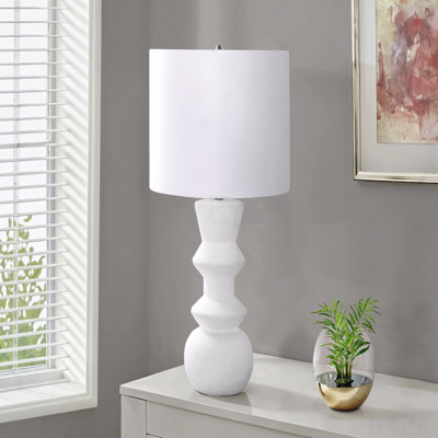 Lighting, 26"H, Cream Ceramic, Ivory / Cream Shade, Contemporary