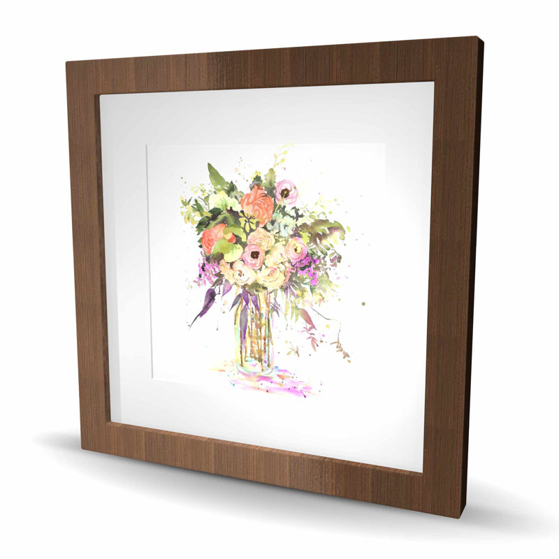 Bouquet romantique - reproduction encadrée florale pour la décoration intérieure