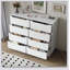 Commode en bois blanc avec 8 tiroirs spacieux, parfaite pour le rangement dans la chambre à coucher et le salon, avec rangement de grande capacité de 47,2 po de largeur