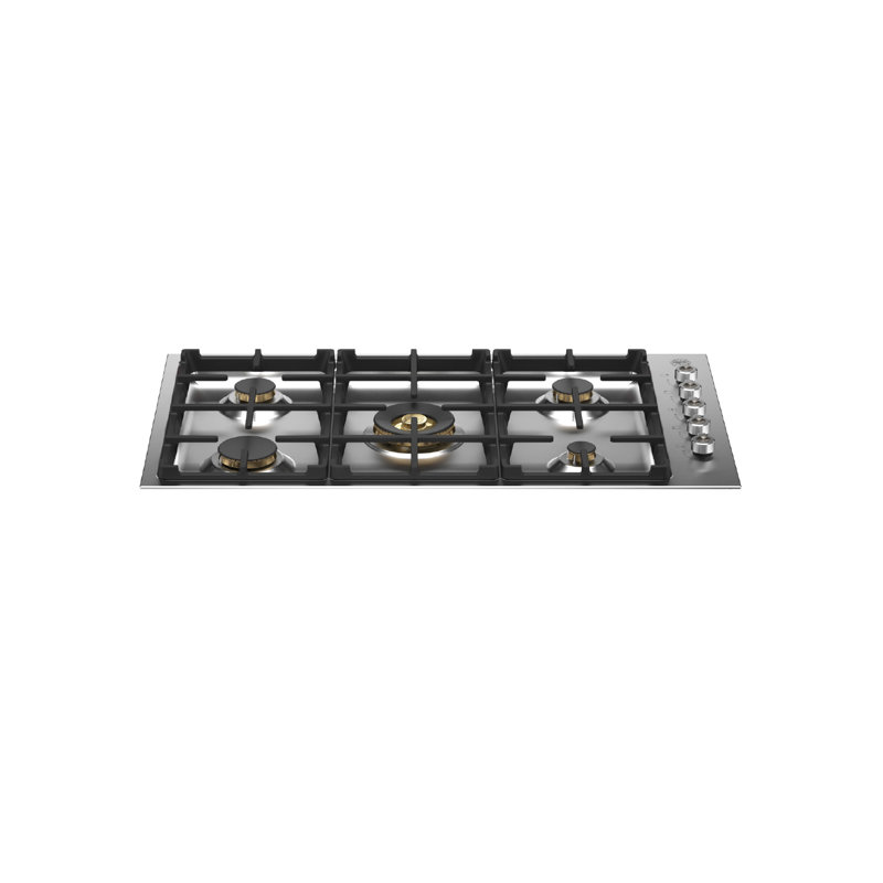 Bertazzoni 36" Gas 5 Burner Cooktop, Brass