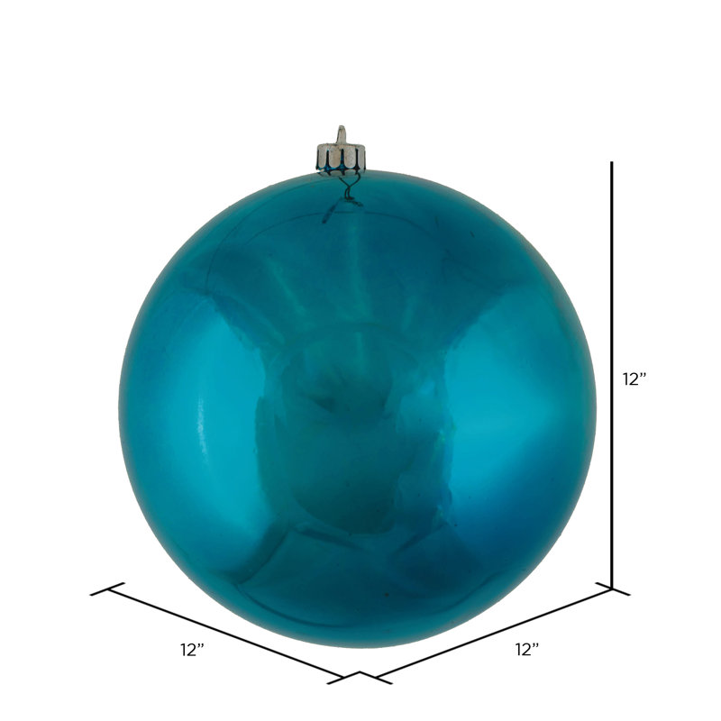 Décoration de boule décorative des Fêtes, Bleu mer brillant, 12"