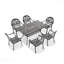 Ensemble de 7 pièces de mobilier de patio en aluminium coulé avec coussins bruns-949072829