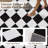 Aira Black & White Jacquard Checkerboard Area Rug With Non-Slip Backing-1125213589-1118188828