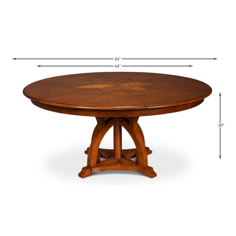 Austin Round Solid Wood Dining Table, 30"H x 64"L x 64"W