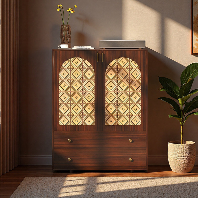 Armoire d'appoint à motif artistique multifonctionnel