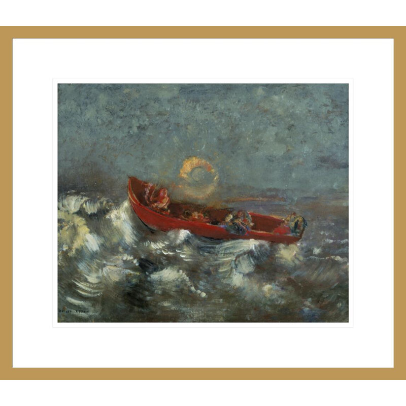 «The Red Barque» par Odilon Redon, impression giclée sur cadre, H 17,75 po x l 20,34 po