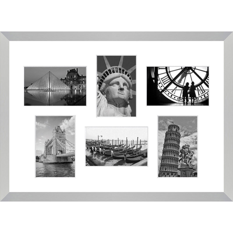 Johari Wood Picture Frame with Mat, Silver