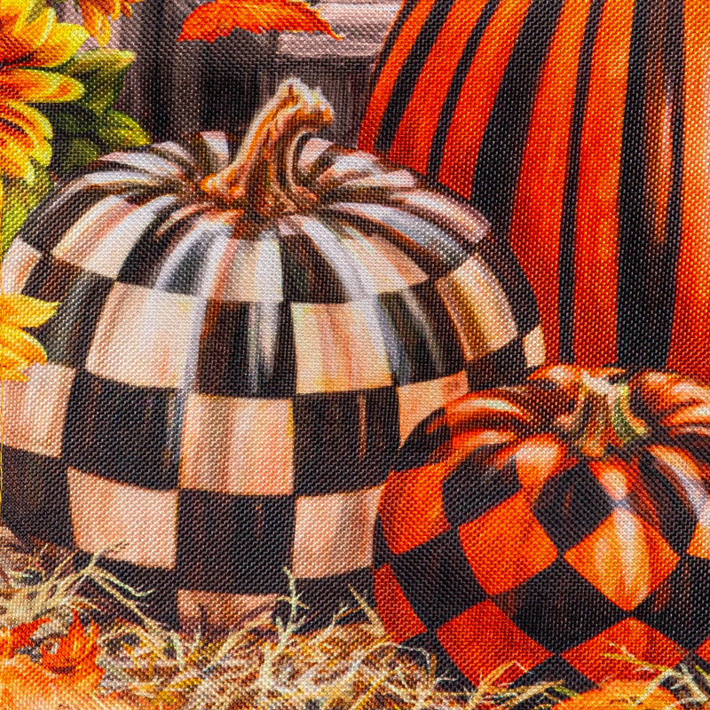 Fall Harvest Pumpkins Burlap House Flag