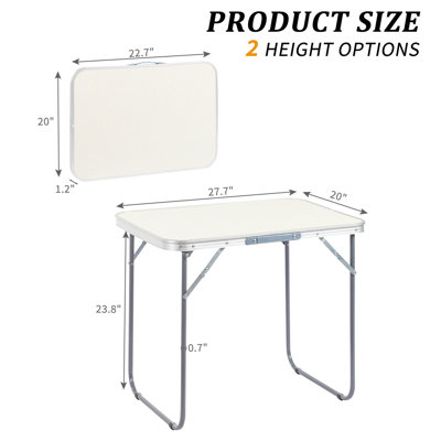 Table de camping pliante en aluminium légère, table de pique-nique extérieure portable avec sac de transport pour barbecue, plage, fête extérieure