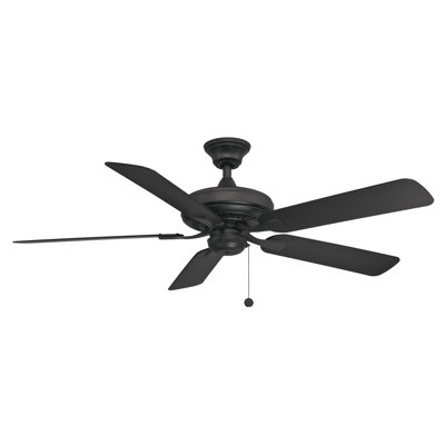 Ventilateur de plafond intérieur / extérieur Edgewood de 52 pouces - noir avec pales noires