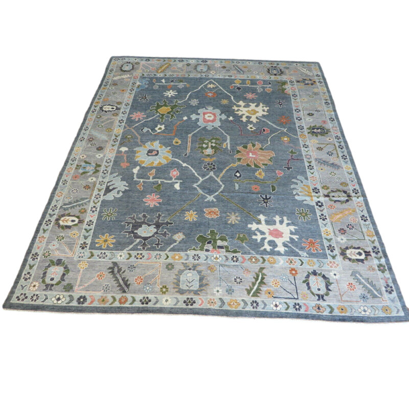 Tapis gris unique de 12 pi 5 po x 14 pi 10 po
