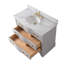Meuble-lavabo simple en bois massif et manufacturé avec plateau en marbre Goleta-1408299883
