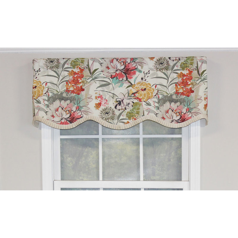 Cotton Floral Ruffled Window Valance