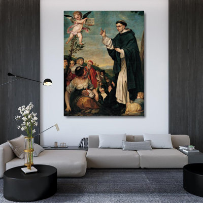 «St. Vincent Ferrer Preaching» par Alonso Cano, reproduction d'art sur toile tendue avec châssis