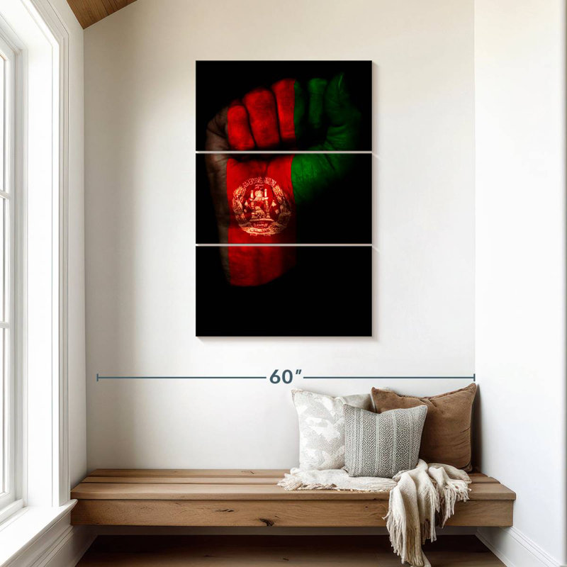 Borges Afghanistan Flag On Fist, 45" H x 28" W
