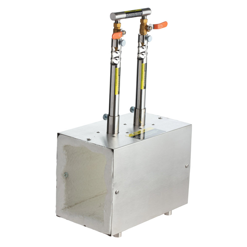 Forge portative au propane, 2 brûleurs, outils et couteaux de 2600 Far pour la forge du forgeron, forme carrée de grande capacité, outils et équipement de forge à gaz en acier inoxydable, utilisation pour la forge du métal