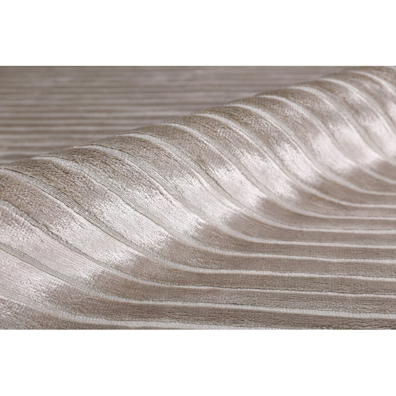 Striped Area Rug in Silver, Rectangle 8' x 10'