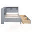 Lit de jour simple en bois avec 2 tiroirs, tablette de rangement et ports de chargement USB pour une vie moderne