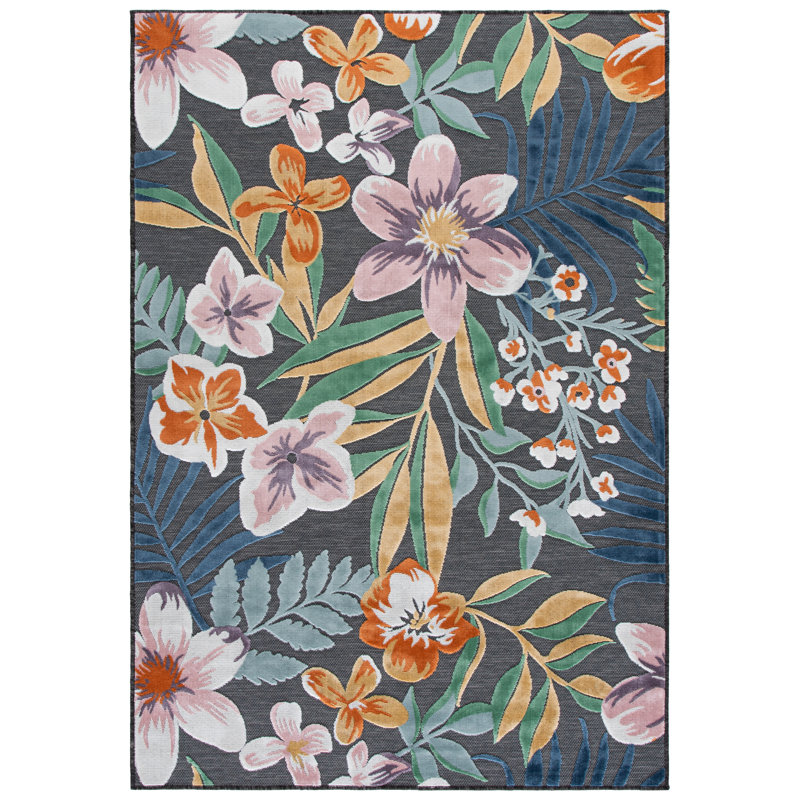 Tapis floral intérieur / extérieur Cabana 454, Rectangle 9' x 12'