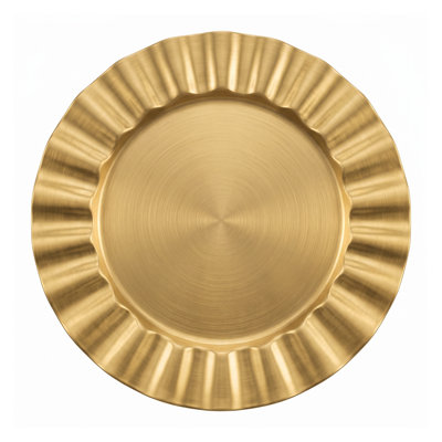 Assiette de présentation à bord volanté en mélamine, 33 cm, ensemble de 4