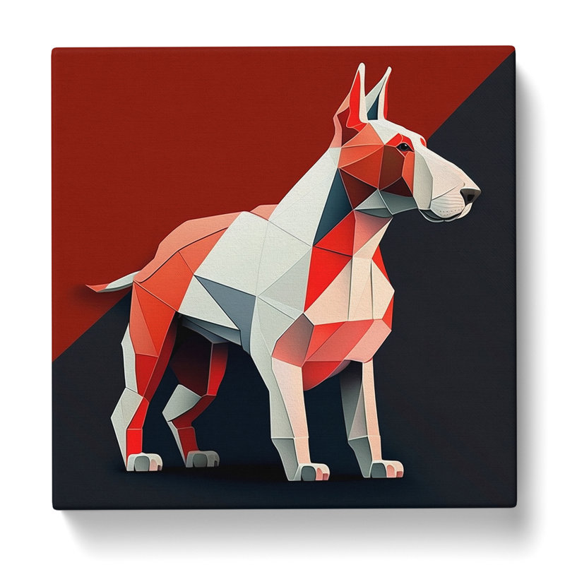 English Bull Terrier Constructivism - Wrapped Canvas, 35cm H x 35cm W x 3cm D