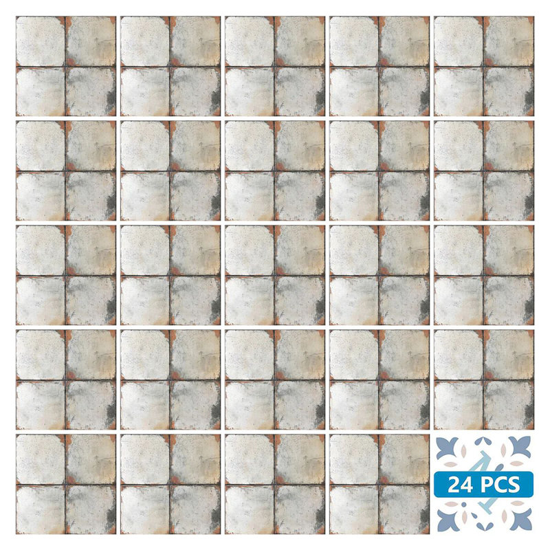 Carreau de mosaïque auto-adhésif en vinyle 4 po x 4 po